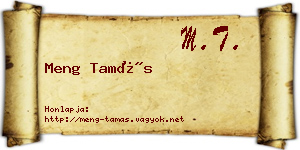 Meng Tamás névjegykártya